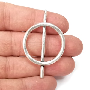 Loop Circle Spike Charms Antique Silver Plated Charms (51x31mm) G27948