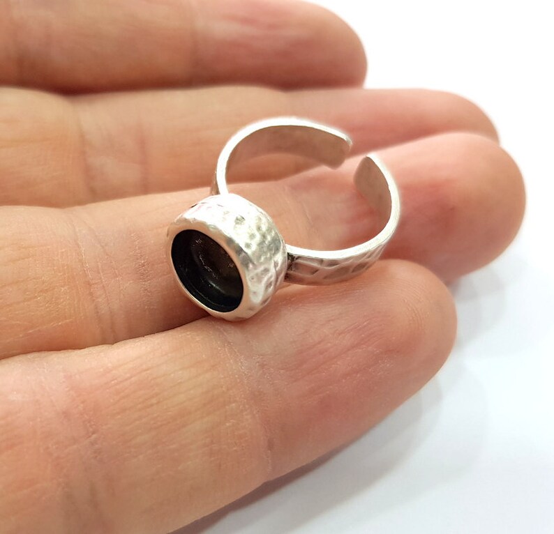 Ring Blank Setting Hammered Ring Base Bezel Inlay Ring Backs Etsy
