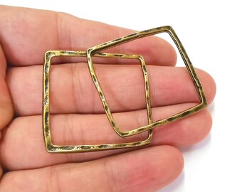 4 Viereckige Verbinder Zubehör Antike Bronze überzogene Geometrische Zubehör (38 mm) G22796