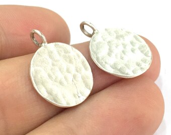 2 Pcs  Antique Silver Plated Brass  Charms 16mm  G4997