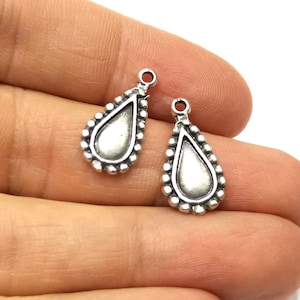 Teardrop Charms Antique Silver Plated Charms (20x11mm)  G16583