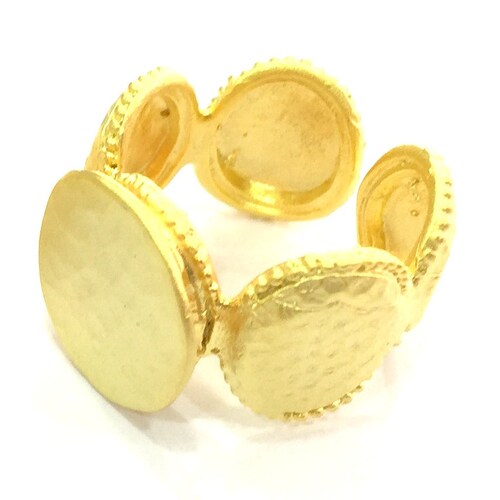 Adjustable Ring Blank 12mm Blank Gold Plated Brass G5114 Etsy