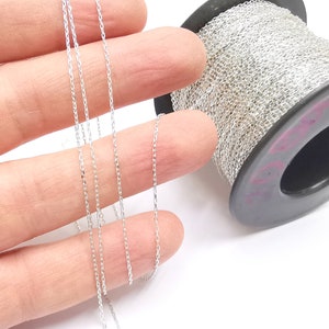 Sterling Silver Soldered Cable Chain 925 Silver Chain Findings (1,4x0,8mm thickness) G30095 image 1