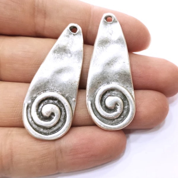 Silver Charms Antique Silver Plated Charms (48x20mm) G19711