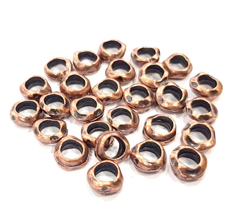 50 Copper Beads Antique Copper Beads Antique Copper Plated Etsy