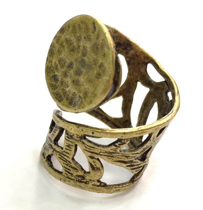 Adjustable Ring Blank, 20mm blank Antique Bronze Plated Brass G5533