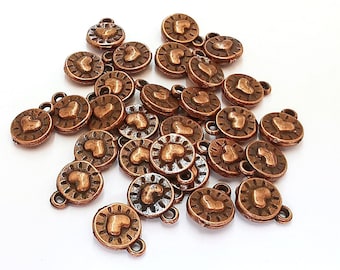 Heart Charms Double Sided Antique Copper Plated Charms (10x8mm) G21936