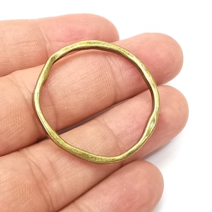 Runder Kreis Schmuck Zubehör Antike Bronze überzogene Organische Form Anhänger (36 mm) G33806