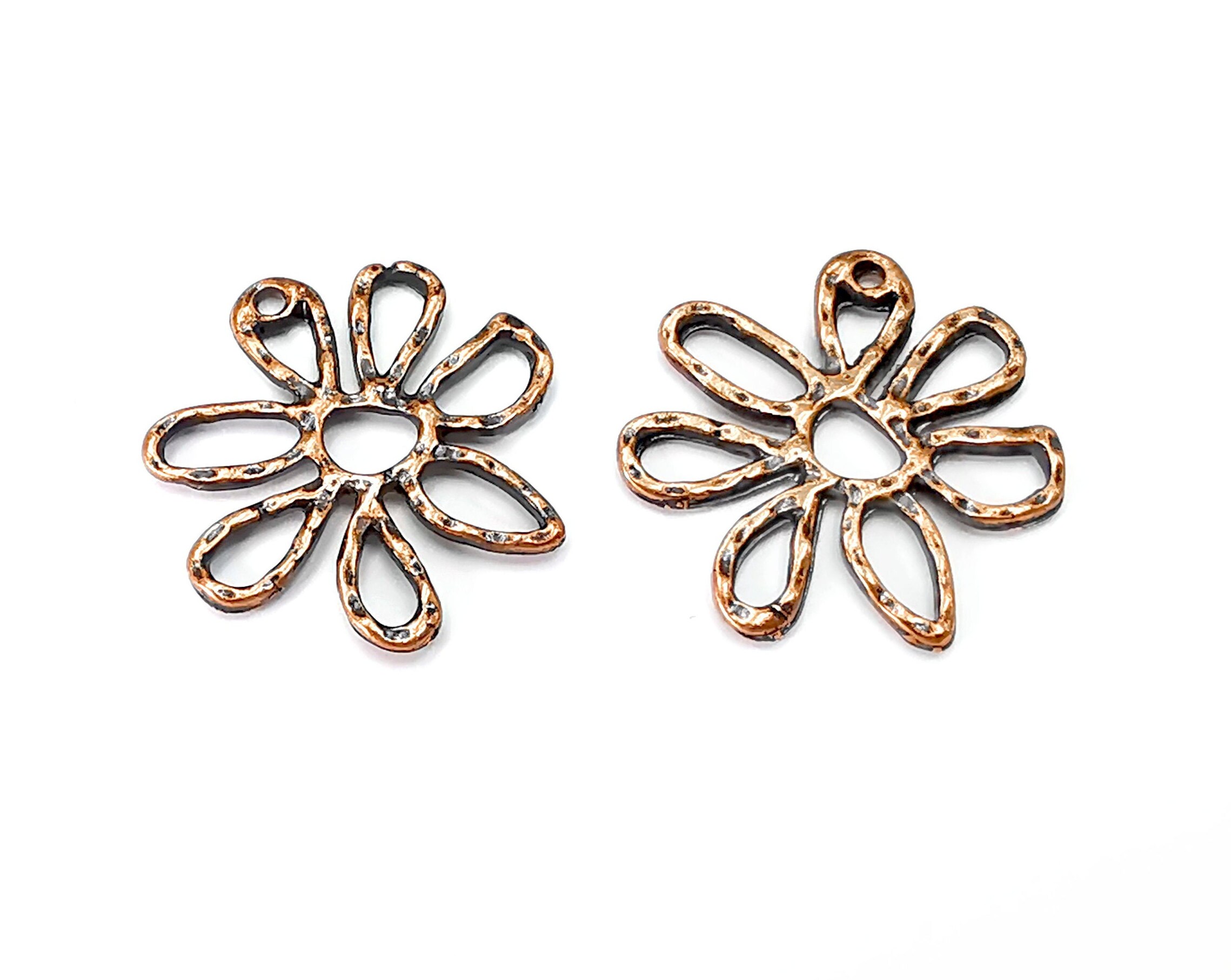 Flower Charms Antique Copper Plated (24x24mm) G28303 - Etsy
