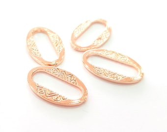5 roséguld-kopplingscirklar roséguldpläterad cirkelring (22 x 13 mm) G8087