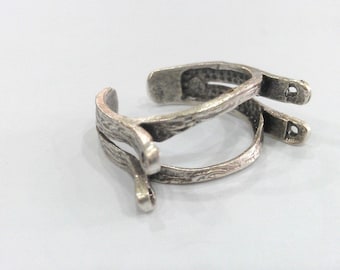 Antique Silver Plated Brass Adjustable  Ring,Findings  G19992