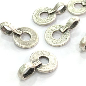 4 Silver Charms Antique Silver Plated Brass Charms 18x11mm G4147 image 1