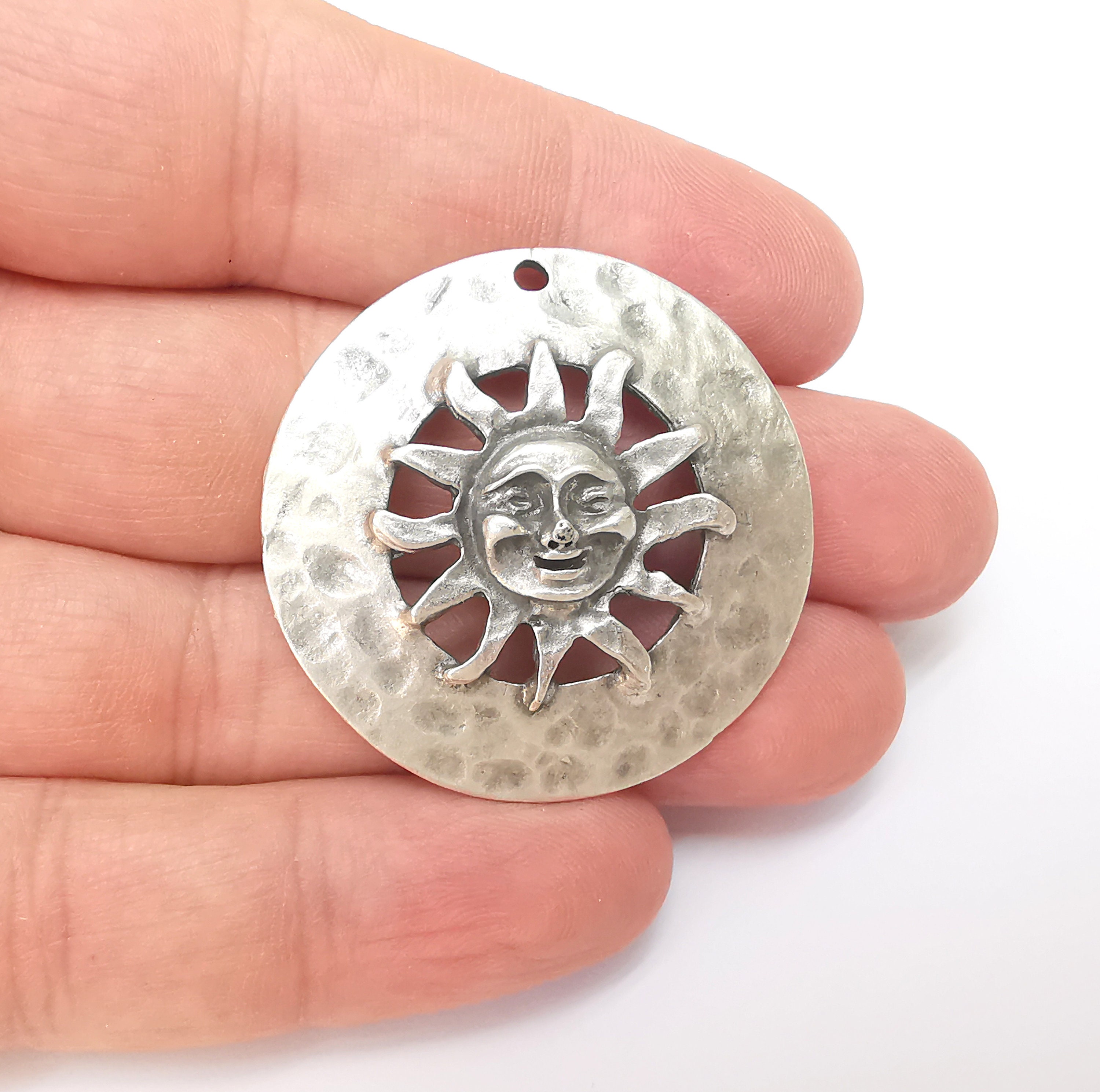 Silver Locket Sun Silver Sun Pendant, Summer Pendant, Medallion Pendant, Silver Locket ...
