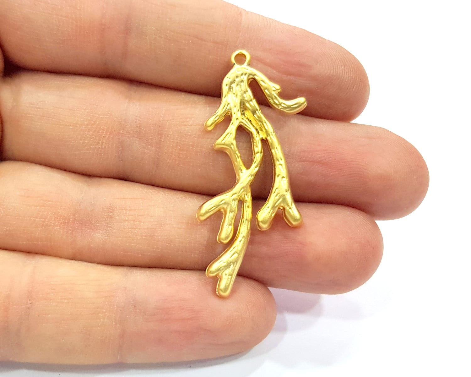 2 Coral Charms Gold Plated Charms 44x19mm G16367 Etsy