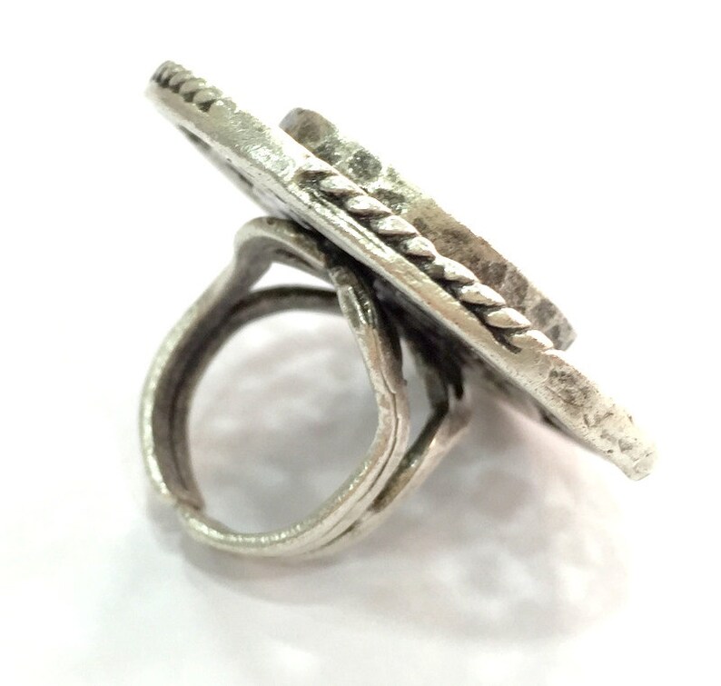25x18mm blank Silver Ring Blank Ring Settings Ring Bezel Base Cabochon Mountings Adjustable Antique Silver Plated Brass G5293