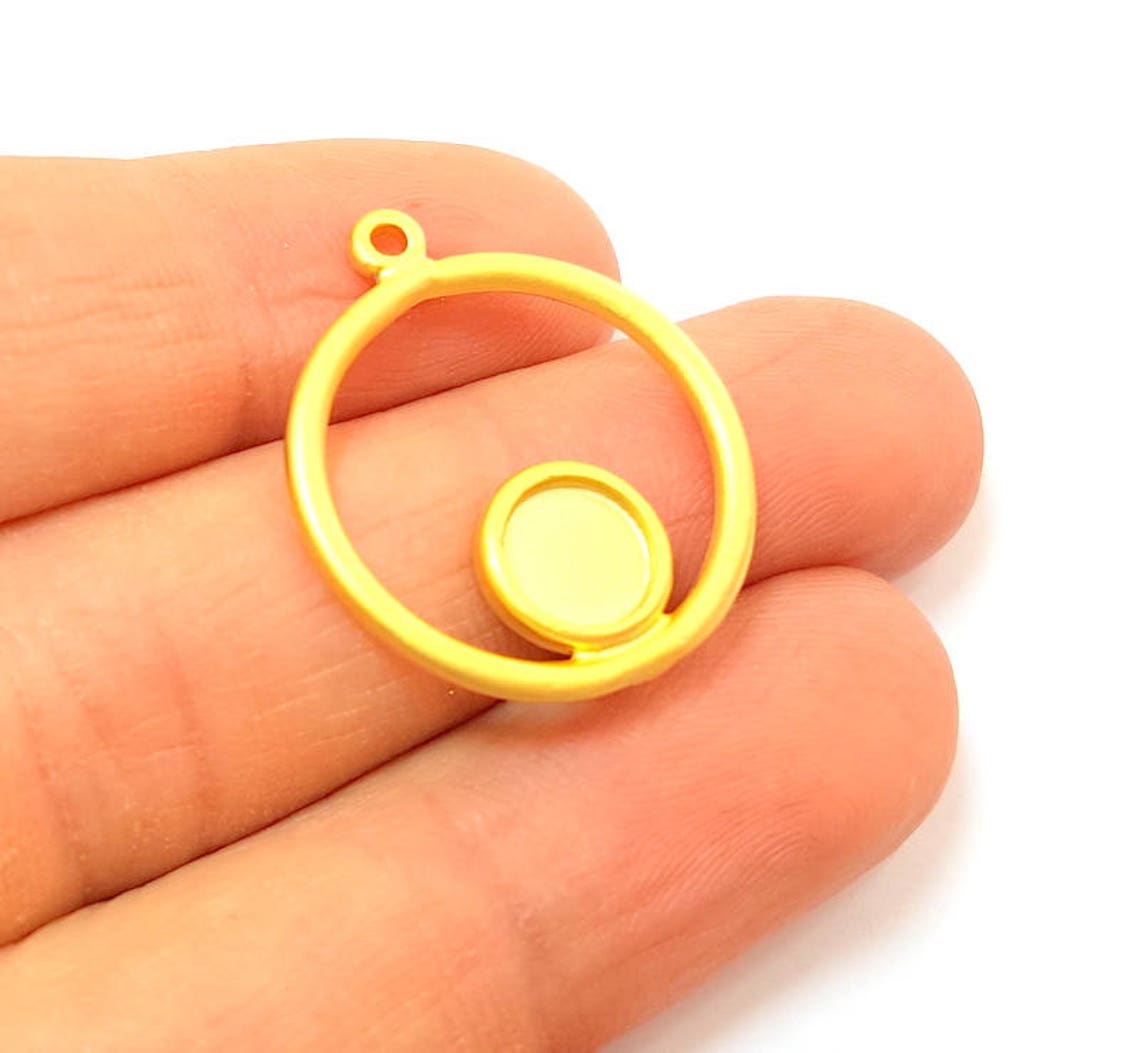 4 Gold Charms Gold Plated Charms Blank 23mm G7380 Etsy