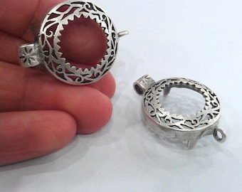 Conector de bisel de latón chapado en plata, accesorios G26129