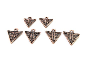 20 Triangle Charm Antique Copper Charm Antique Copper Plated Charm (17x14mm) G9369