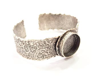 Silver Bracelet Blanks  Cuff Blanks Adjustable Hammered Bracelet Blank Antique Silver Plated Brass ( 20mm Blanks ) G9089