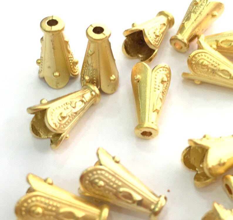 12x8 mm 4 Gold Plated Cone Findings G3607