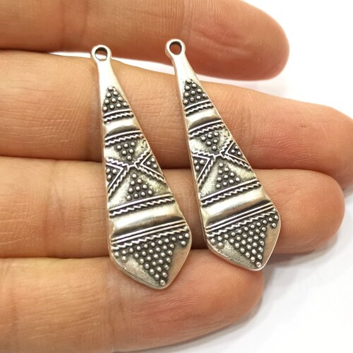 Silver Charms Antique Silver Plated Charms (45x14mm)  G17831