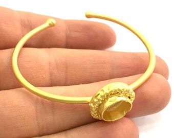 Adjustable Bracelet Blank Findings (10mm  Blank) , Gold  Plated Brass G5793