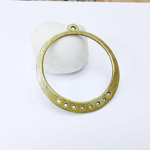 Round Connector Charms, Antique Bronze Plated Findings (64x58mm) G36998
