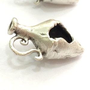 Antique Silver Plated Brass Amphora Pendant 25x16mm   G13944