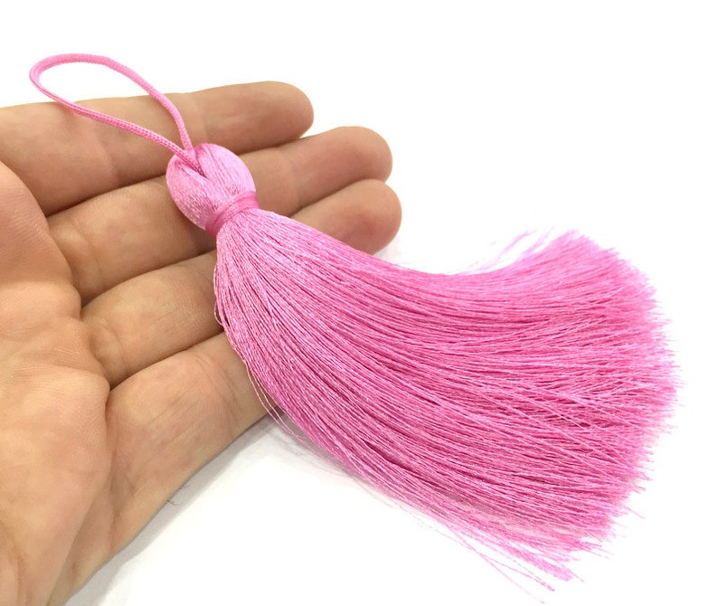 pink tassel mules