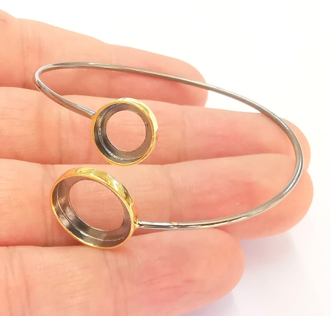 Sterling Silver Bracelet Blank Bezel 925 Silver Cuff Base Setting Blank