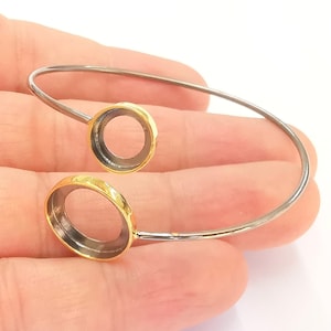 Sterling Silver Bracelet Blank Bezel 925 Silver Cuff Base Setting Blank Cabochon Bezel Mounting Adjustable Bracelet Base G30035