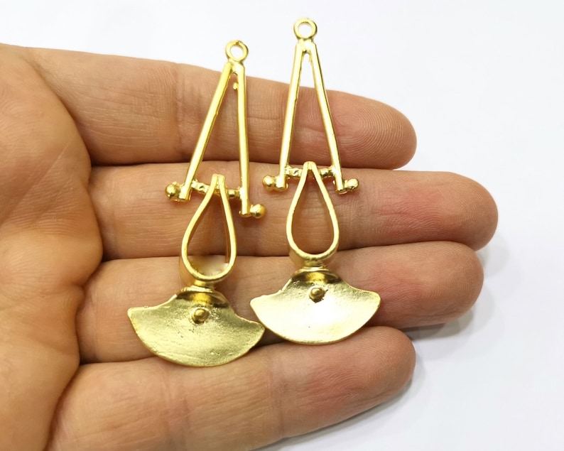 2 Gold Charms Gold Plated Charms 66x24mm G17204 Etsy
