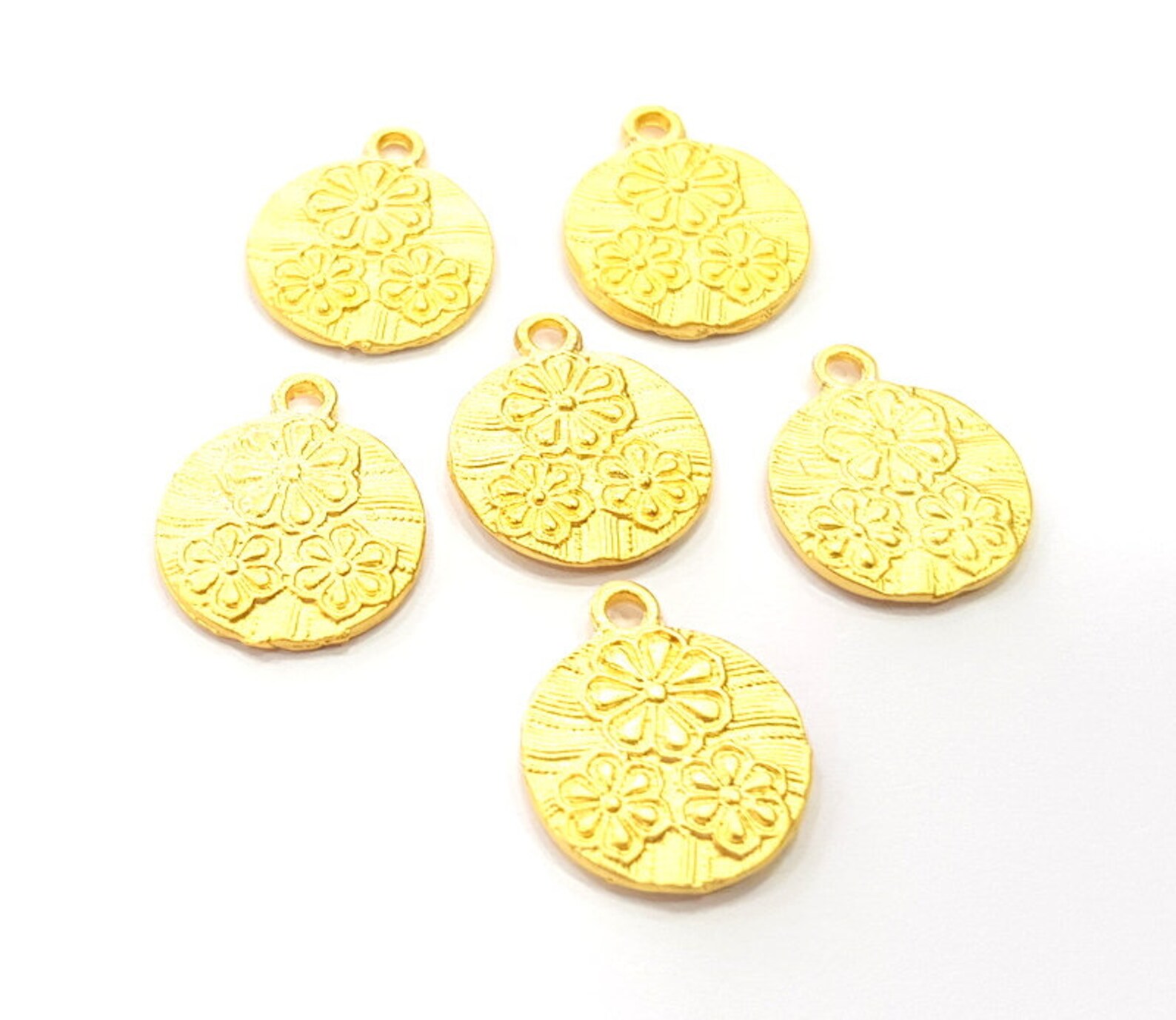 5 Gold Charms Gold Plated Metal 14mm G14074 Etsy