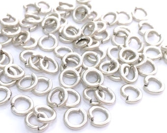 Silver jumpring findings Antique Silver Plated Brass Strong jumpring ,Findings 50 Pcs (6 mm) G3771