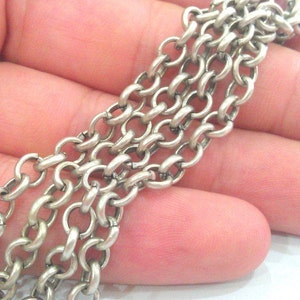 Silver Chain Antique Silver Plated Rolo Chain (5 Mm) G9963 - Etsy