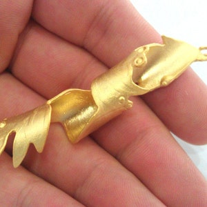 Gold Pendant Gold Plated Brass Pendant 75x13mm  G12657