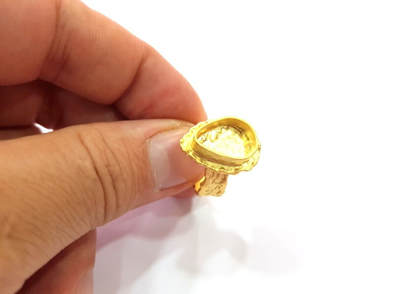 Gold Ring Settings Blank inlay Ring Mosaic Ring Bezel Base Etsy