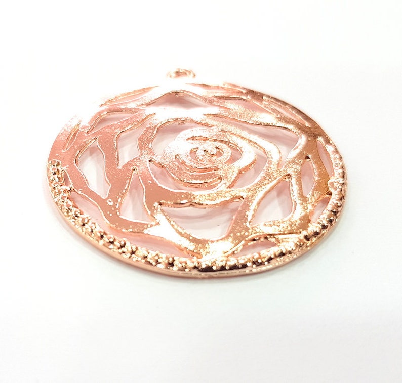 Rose Gold Pendant Rose Gold Plated Pendant 41 Mm G10208 Etsy
