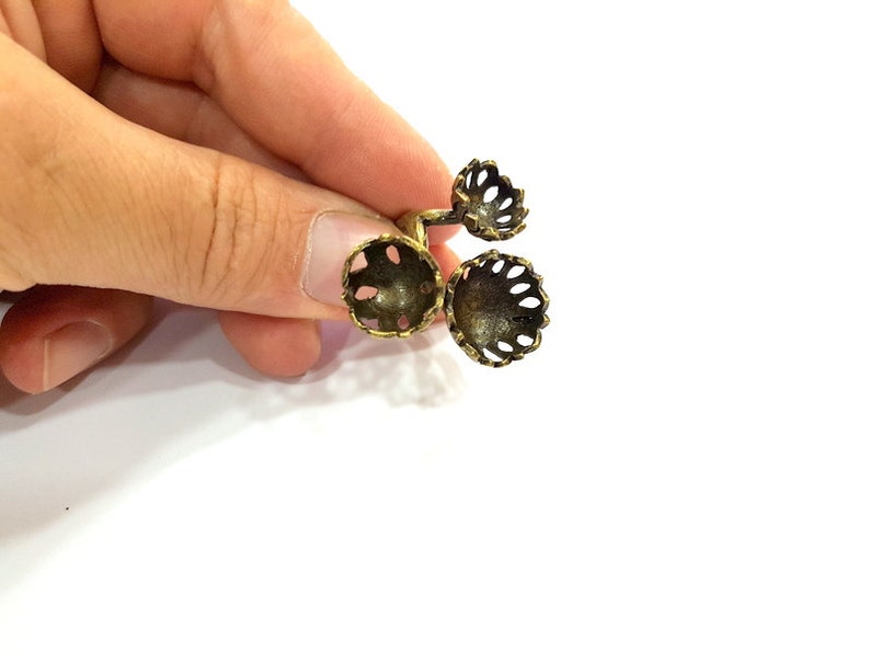 Antique Bronze Plated Brass G6514 10mm,12mm,14mm blank Antique Bronze Ring Blank Base Bezel Settings Cabochon Base Mountings Adjustable