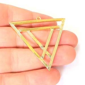 Triangle charms 24k Shiny gold plated charms (52x50mm)  G23562