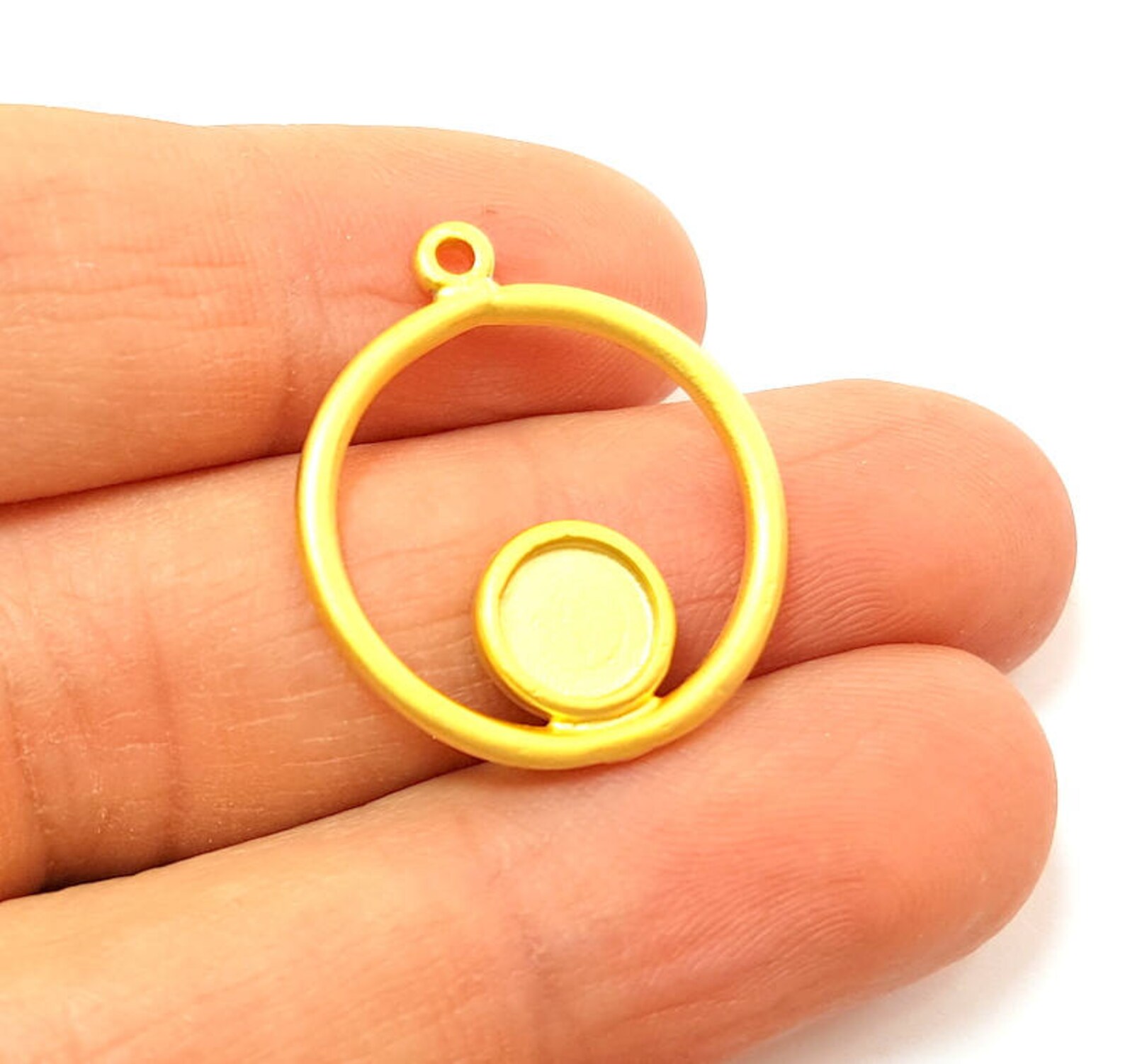 4 Gold Charms Gold Plated Charms Blank 23mm G7380 Etsy