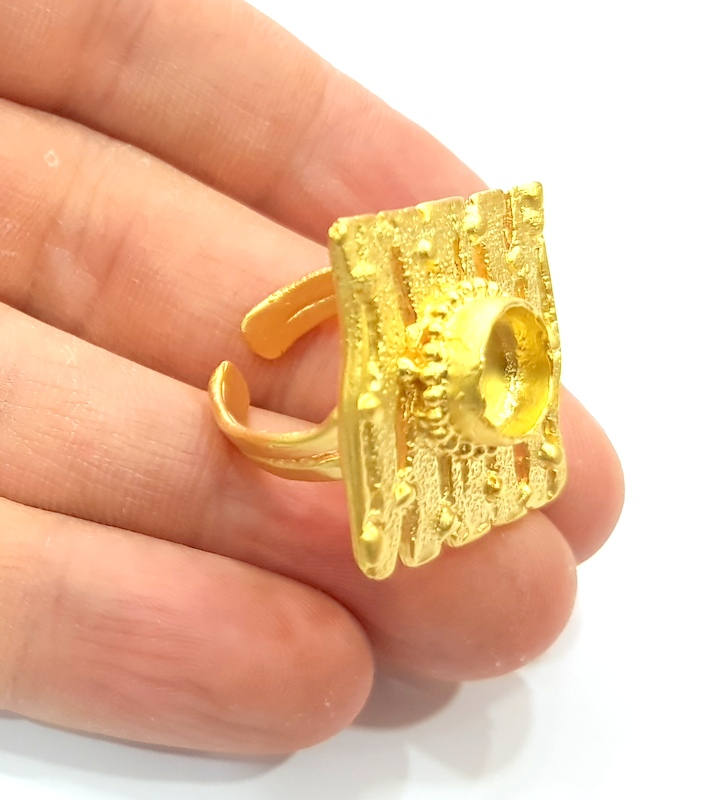 Gold Ring Settings Blank Inlay Ring Mosaic Ring Bezel Base Etsy UK