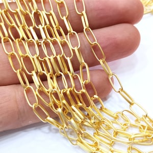 Gold Plated Chain (8.8x4.7 mm) 1 Meter - 3.3 Feet  G21497