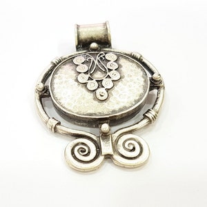 Tribal Pendants Ethnic Pendant 54x40mm Antique Silver Plated G6681 image 4