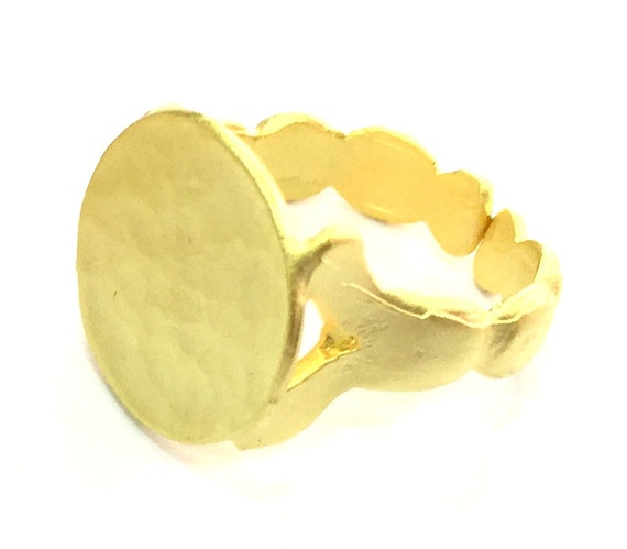 15mm blank Gold Plated Brass G5072 Adjustable Ring Blank,