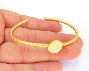 Matte Gold Hammered Bracelet Blanks Settings Cuff Blanks Resin Blank İnlay Blank Adjustable Bracelet Gold Plated Bracelet (14mm) G23093