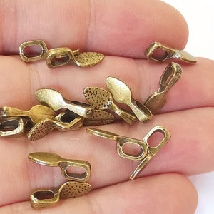 10 Glue on bails Antique bronze plated findings (15x5 mm)  G23503