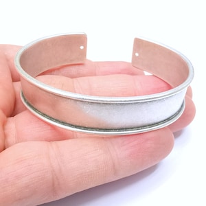 Bracelet Blanks  Cuff Blanks Adjustable Bracelet Blank Antique Silver Plated Brass ( 15mm ) G7903