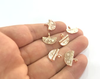 4 Rose Gold Charm Rose Gold Plated Brass Charms (13x16 mm)   G4360