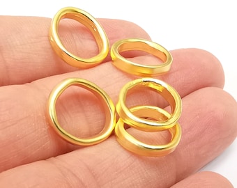 Gold Plated Circle Charms Matte Gold Plated Circle Findings (15mm) G33645